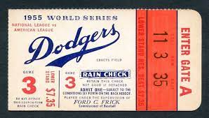1955 World Series Ticket Stub Game 3