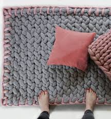 Merino Garn Teppich Klobige Gestrickte Wolldecke Von Panapufa Strickteppich Teppich Hakeln Gestrickter Teppich