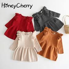Kids Girl Dresses Warm Sweater Clothing In 2020 Knitted Winter Dress Toddler Girl Dresses Girls Knitted Dress