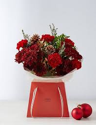 How do i get free flower delivery. Red Festive Flower Gift Bag M S Festive Flowers Flower Gift Christmas Flowers