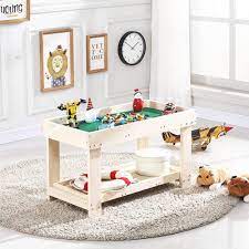 YouHi Kids Activity Table with Board for Bricks Activity Play Table (Wood  Double Table) : Amazon.ca: Home