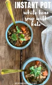 Instant Pot White Bean Soup With Kale Elana S Pantry Recipe White Bean Soup Healthy Food Recipes Clean Eating White Beans