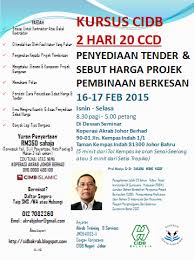Program pembangunan kontraktor secara berterusan (ccd) adalah sebuah program yang dibangunkan oleh cidb bagi meningkatkan anda hanya perlu berada bersama laptop untuk mendapatkan maklumat mengenai kursus ini. Kursus Cidb Kursus Kontraktor Pendaftaran Kursus Cidb 2 Hari 20 Ccd Penyediaan Tender Sebut Harga 16 17 Feb 2015 Train
