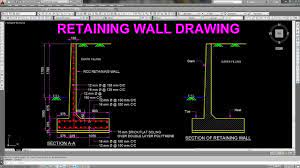 Retaining Wall Structural Drawing In Autocad - Youtube