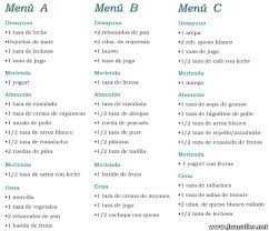 Menu Modelo Para Embarazadas