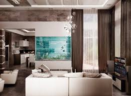 Aquarium Ideen Wohnzimmer Platzsparend Wand Eingebaut Haus Deko Dekor Innendekoration