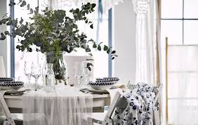 Ideen Fur Eine Weiss Blaue Hochzeitsdekoration Decor Ikea Interior Blue Decor