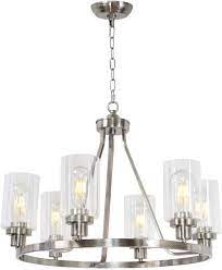 Shop wayfair for all the best brushed nickel kitchen island lighting. Melucee 6 Lights Round Chandelier Brushed Nickel Island Lighting Dining Room Lighting Fixtures Hanging Glass Pendant Light For Kitchen Living Room Bedroom Amazon Com