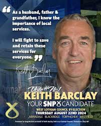 As a husband, father & grandfather, I know the importance of local  services. I will fight to save and retain these services for everyone.”  Vote Keith Barclay No.1