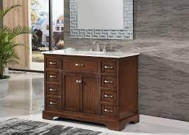 Bathroom cabinets and vanities are typically made from one of three materials: 46 Inch Single Sink Bathroom Vanity Shaker Style Brown Color 46 Wx21 Dx35 H S2422sk