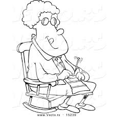 Check spelling or type a new query. Vector Of A Cartoon Granny Knitting In A Rocking Chair Coloring Page Outline By Toonaday 15239