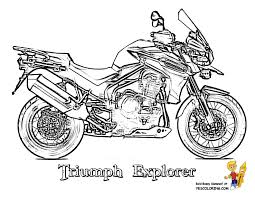Animated motorcycle riding coloring page. Rugged Motorcycle Coloring Book Pages Triumph Free Coloring