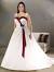 Elegant Burgundy And White Wedding Dress