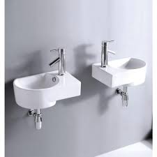 This sink has an attractive, modern look, and the attached towel bar is a nice touch. Elanti Wall Mounted Rounded Modern Compact Bathroom Sink In White 1478 R The Home Depot Compact Bathroom Sink Bathroom Sink
