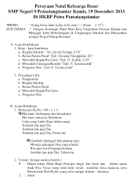 Mari kita berbagi sukacita dan damai natal dengan penuh harapan. Contoh Susunan Acara Perayaan Natal