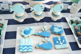 A Boy S Whale Themed Baby Shower Spaceships And Laser Beams