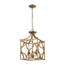 Elk Lighting Wembley Antique Gold Three Light Chandelier 75125 3 Bellacor