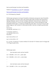 Puji syukur kehadirat tuhan yang maha esa. Rumus Perhitungan Koordinat Pd Pdf