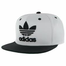 Adidas Men S Originals Snapback Flat Brim Cap White Black One Size Fast Ship Terrashopia Adidas Men Flat Cap Men Snapback