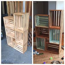 6 Wooden Crates From Walmart Stain And Chalk Paint Crate Furniture Diy Furniture Home Diy