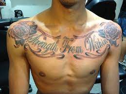 Chest Tattoo Design Writing Tattoos Chest Tattoo Men