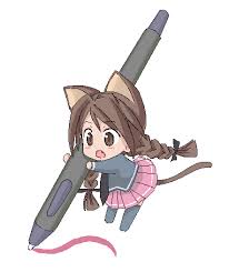 An Old Pixel Drawing Made In A Paint Chat She S Holding A Tablet Pen Anime Animals Kawaii Anime Sketchbook Layout