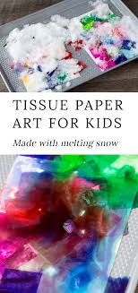 How To Make Tissue Paper Art With Snow Tissue Paper Art Winter Art Projects Paper Art Projects