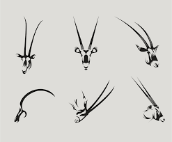 Set Of Oryx Head Good For Logo Capricorn Tattoo Capricorn Aesthetic Impala Animal