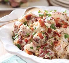 Add the celery, shallots, scallions (or herbs), and eggs (if using) and stir until thoroughly combined. Bacon And Caramelized Onion Potato Salad Creative Culinary