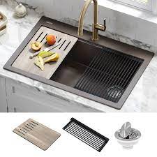 Accessible bathrooms are designed to accommodate people with physical disabilities, allowing wheelchair users a safer and easier way to bathe, groom and use the toilet. Kraus Kgtw2 33mbr Bellucci Workstation 33 Inch Drop In Granite Composite Single Bowl Kitchen Sink With Accessories