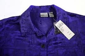 Details About Chicos Linen Silk Blouse Chummin Jean Top Shirt Purple Size 2 Medium Nwt