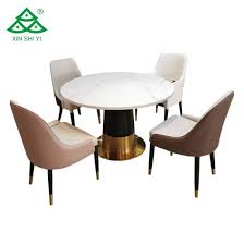 Shop for dining room furniture including dining room sets and dining tables at circle furniture, online or in one of our 7 massachusetts furniture stores. China Luxury Villa Dining Room Furniture Round Marble Dinging Table Set China Dining Table Set Furniture Set