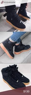 Nike Air Force 1 Black Suede Gum Sole Women S Nike Air Force 1 High Suede Gum Bottom Af1 Black Nikes Nike Air Force Nike Air