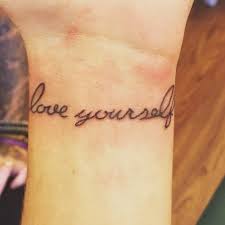 Gomez also has a tattoo of the words love yourself on her side in arabic, the words god strengthens me on her upper thigh, and a mystery tattoo on her hip that fans think might. Love Yourself First Tattoo Symbol Novocom Top