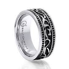 Benchmark Cobalt Tribal Design Ring Mens Silver Rings Rings For Men Mens Accessories Jewelry