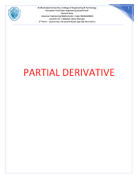 PARTIAL DERIVATIVE