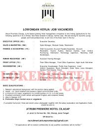 Kopama cilacap mewujudkan kopama kita melalui rat xiv. Atrium Premiere Cilacap Closed Loker Lowongan Kerja Hotel