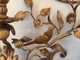 Emmons gold metal 33 3/4 x 29 decorative wall art. Large Antique Italian Gilt Gold Metal Wall Decor 5 Light Sconce For Candles 1730989291