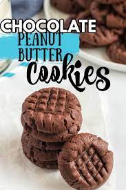 Chocolate Peanut Butter Cookies Are The Best Of Both Worlds If You Love Soft Chewy Peanut Chocolate Peanut Butter Cookies Peanut Butter Cookies Butter Cookies