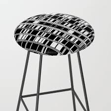 Black And White Checkered Bar Stools Bar Code Black And White Abstract Design Bar Stool By Artaddiction45 Society6 Black And White Abstract Bar Design Abstract Design