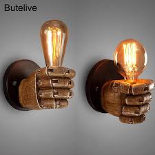 2020 Vintage Wall Lamps Industrial Wall Light Fist Hand Held Antique Vanity Light Loft Retro Living Room Bedroom Stairs Led E27 From Wudee 33 56 Dhgate Com