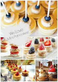 Mini Pancake Stacks Brunch Foods That Rock Baby Shower Brunch Food Mini Pancakes Pancake Stack