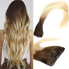 Ombre Brown And Bleach Blonde Clip In Remy Human Hair Extensions T4 613 Hair Extensions Best Diy Hair Extensions Clip In Hair Extensions