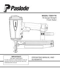 model t250 f16 16 gauge straight finish