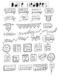 Free Date Headers Planner Printables Bullet Journal Banner Planner Bullet Journal Bullet Journal Writing