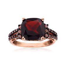 Once you find that perfect gold engagement ring she's going to love, it's time to begin planning how to pop. 4 00 Carat Garnet And 31 Ct T W Red Diamond Ring In 14kt Rose Gold Ross Simons