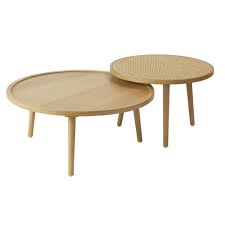 Includes 1 coffee table and 2 end tables. Santali 2 Piece Mango Wood Round Coffee Table Set 80 60cm