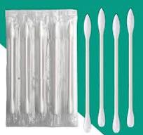 200 Pack Cotton Swab Individually Wrapped, Individually Wrapped Double Tipped Cotton Swabs Paper Sticks Cotton Buds(White, Round/Pointed End)