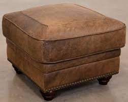 Timeless in style, this bench makes for a stylish addition with solid wood frame and tan color genuine leather. Soft Line Vintage Brown All Leather Ottoman 4885 1049 31200 Miskelly Furniture