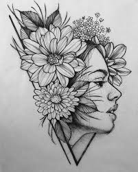 Verwerken In Uiteinde Boom Bladeren Bloemende Rechterschouder Lijn Hals Laten Uitlopen In Boomst Cool Art Drawings Pencil Art Drawings Art Drawings Sketches